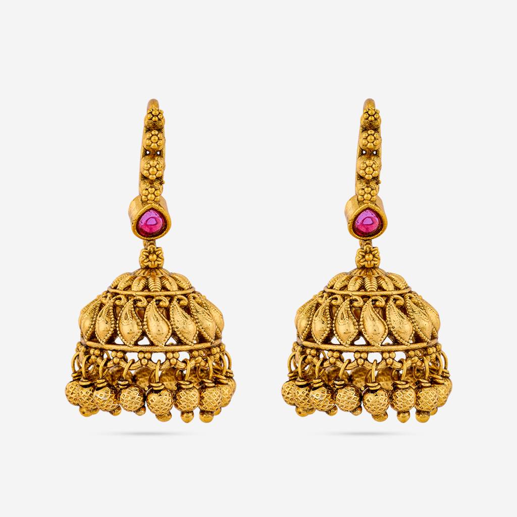 Ruby Gold - Plated Festive Antique Earring - 460576 : 460576