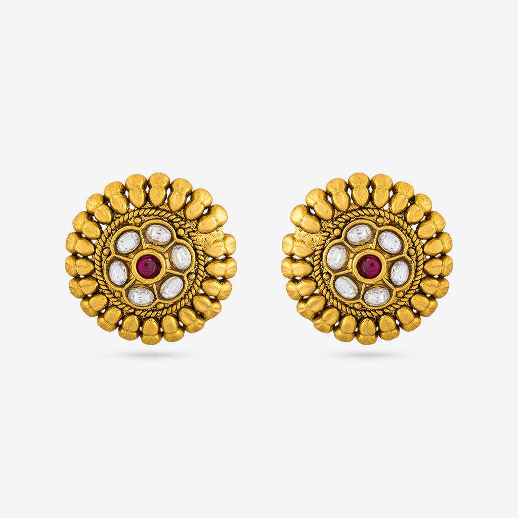 Ruby Gold - Plated Festive Antique Earring - 467565 : 467565