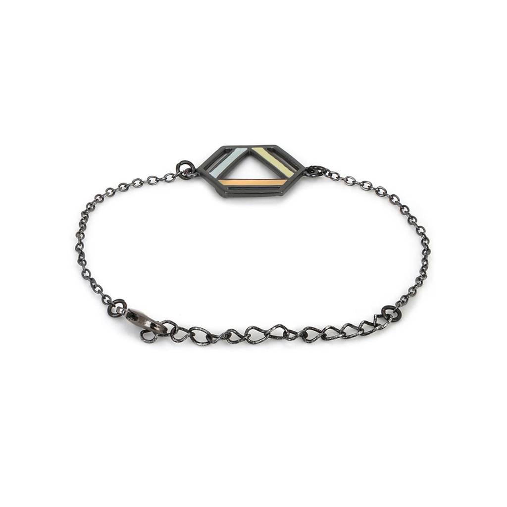 Benzene Black Rhodium Enamelled Adjustable Bracelet : 8905124434989