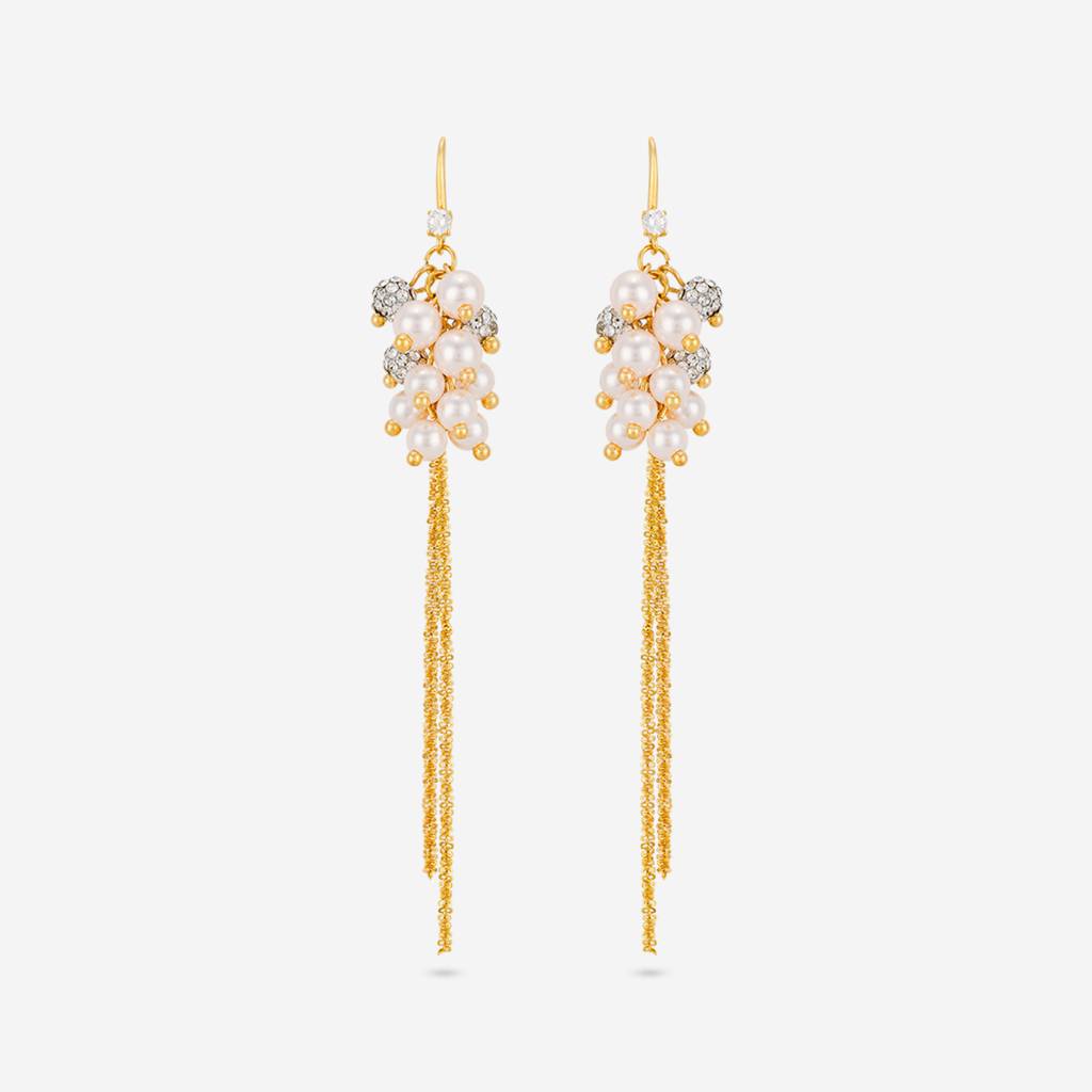 Pearl Gold - Plated Casual Wear Trendy Zircon Earring - 464501 : 464501