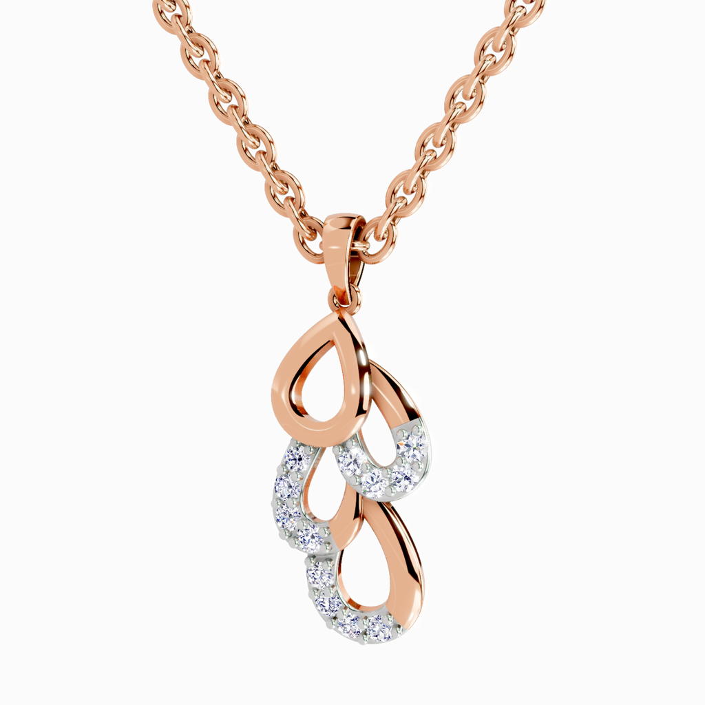 Lab Grown Diamond 0.12 Carat Drop Pendant 14K : SPP15893-PD-14KR-012CT