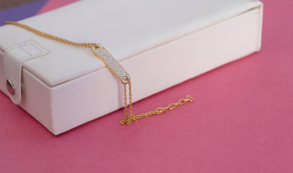 Pave Bar Chain Bracelet : BRA_PAVEBA_GV71_1266