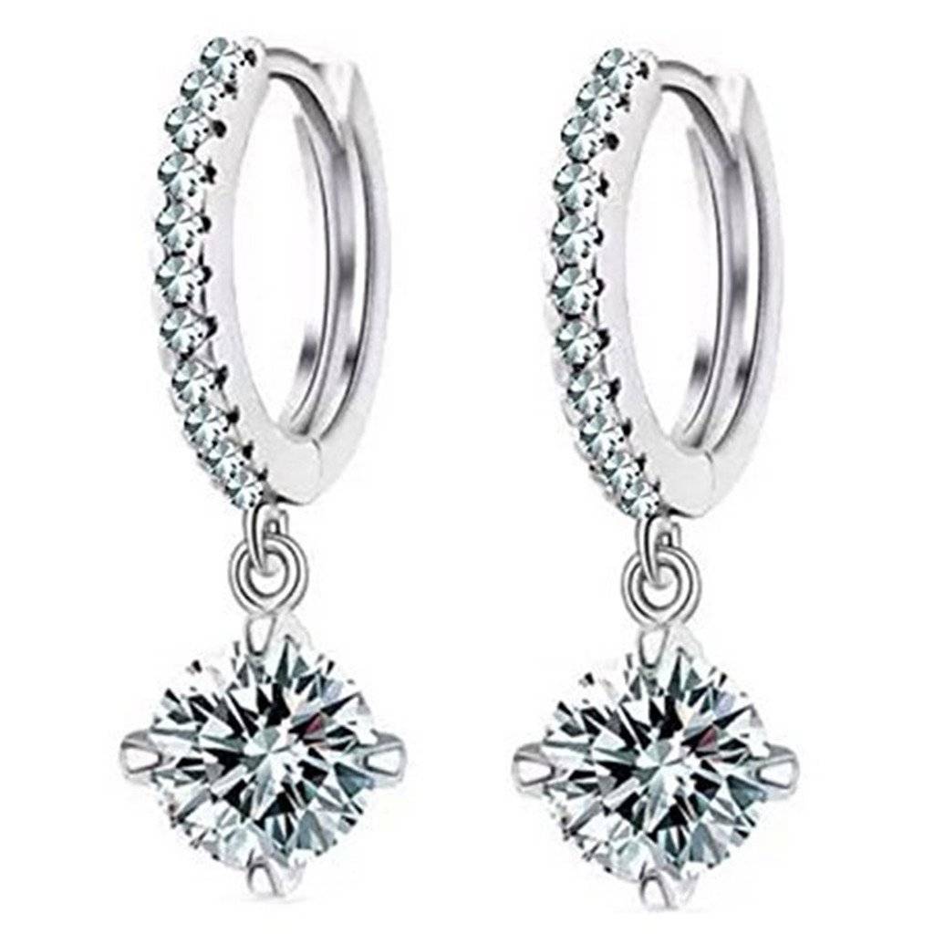 Crystal Studded Fancy Hoop Earrings Fashion Jewellery For Women & Girls : PX9E18S