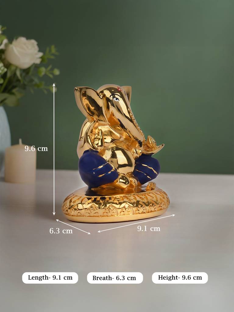 Lord Ganesha 24K Gold Plated Idol : IVGFT501