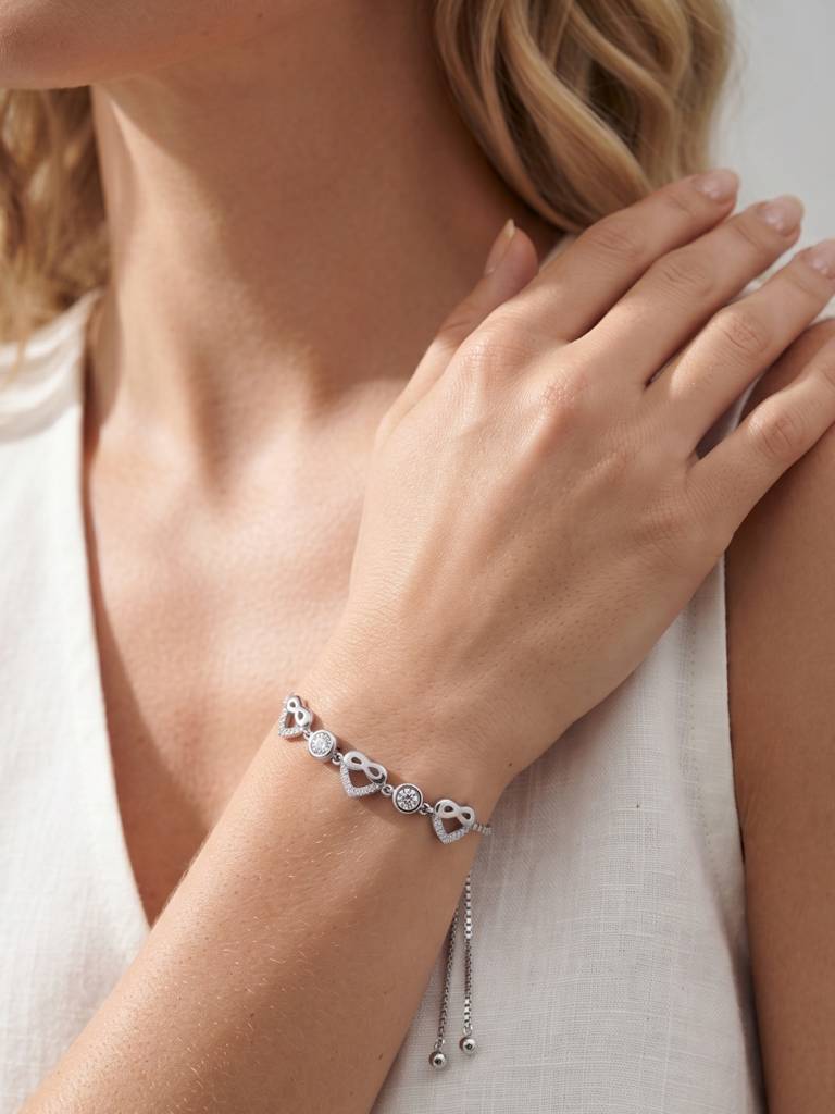 925 Silver Elowen Heartline Bracelet For Women : BR-72