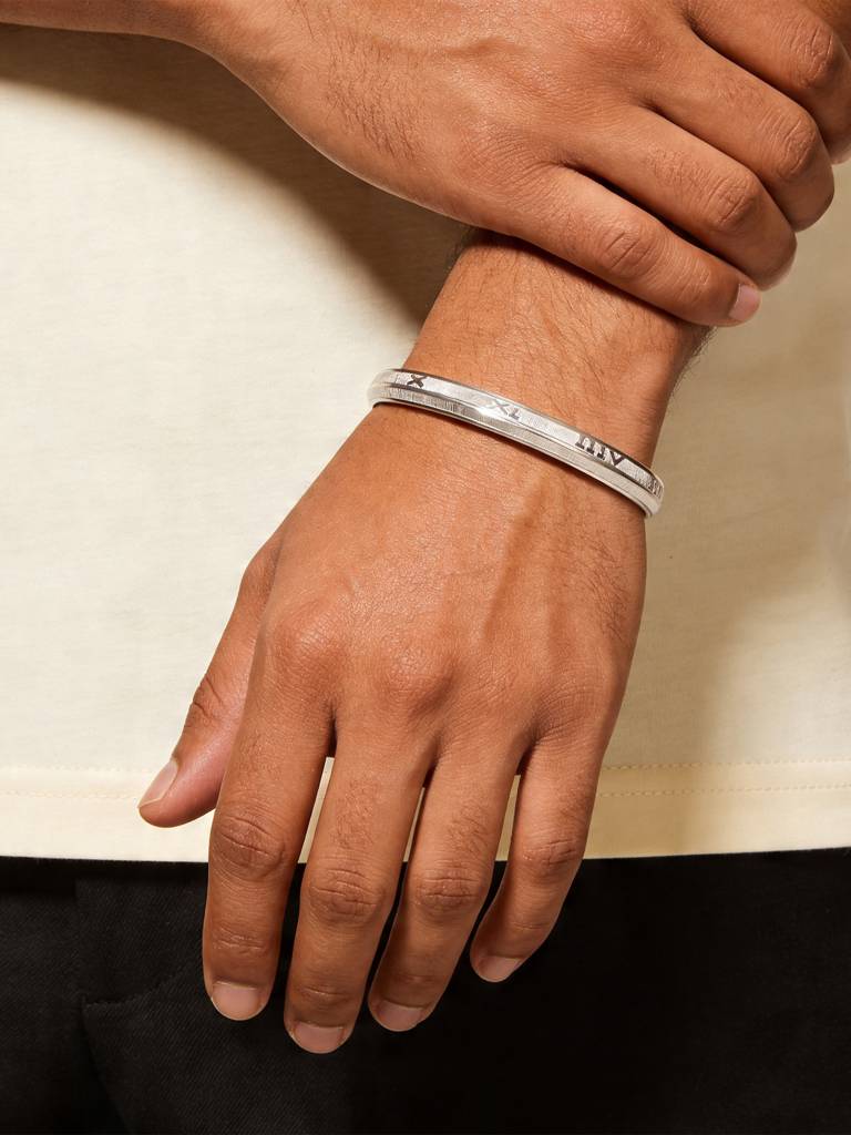 Touch925 Pure 925 Silver Roman Numeral Men Kada : CEGB232