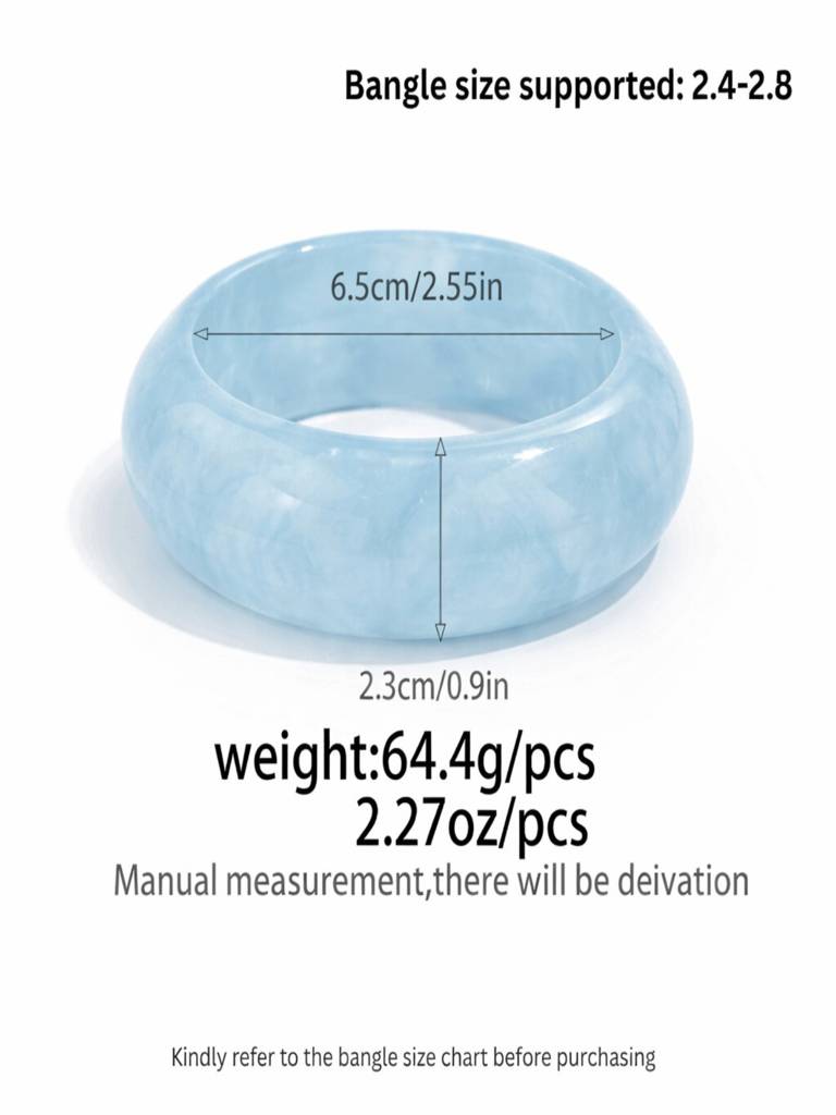 Set Of 3, Chunky Oversized Bold Acrylic Resin Bangles : ASX1225B7125BTSC3