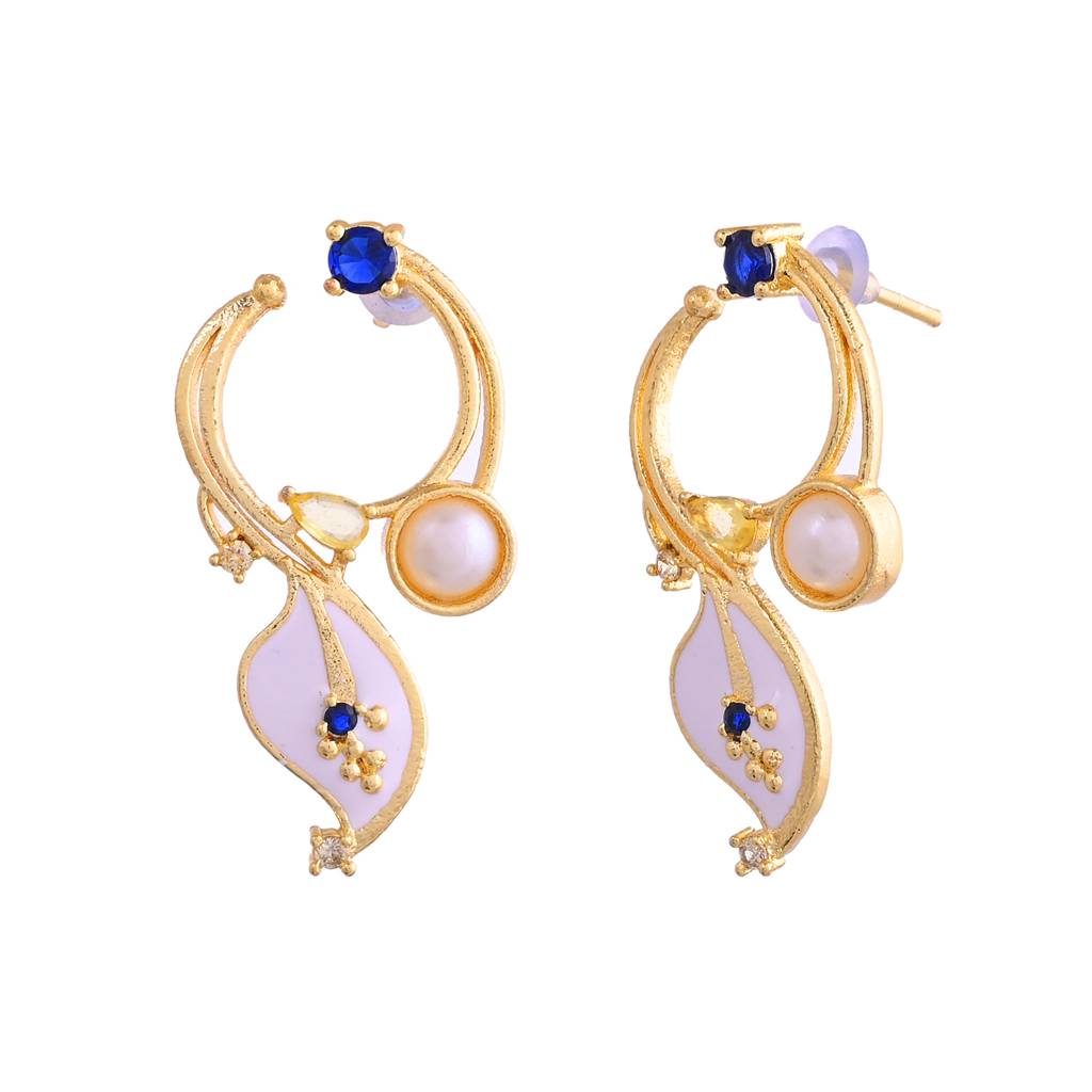 Flower Fantasy Pure Elegance Pearl Petal Earrings : 8905124528800