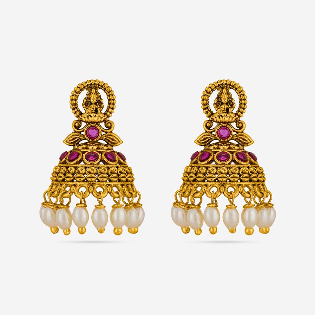Ruby Gold - Plated Festive Antique Earring - 467607 : 467607