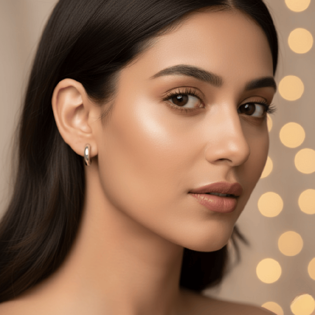 Simple Silver Hoop Earrings : ES001-SimpleSilverHoopEarrings