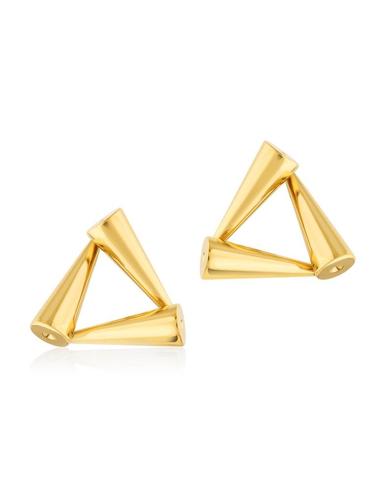 18K Gold Plated Golden Edge Studs Stainless Steel Waterproof & Anti-Tarnish : E42ASSS0G