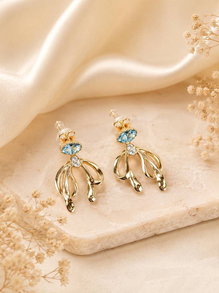 Gold Plated Elegant Drop Earrings : AN-LJ-GO-0131-DE
