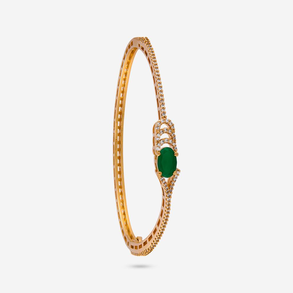 Green Gold-Rose - Plated Party Wear Zircon Kada - 470314 : 470314
