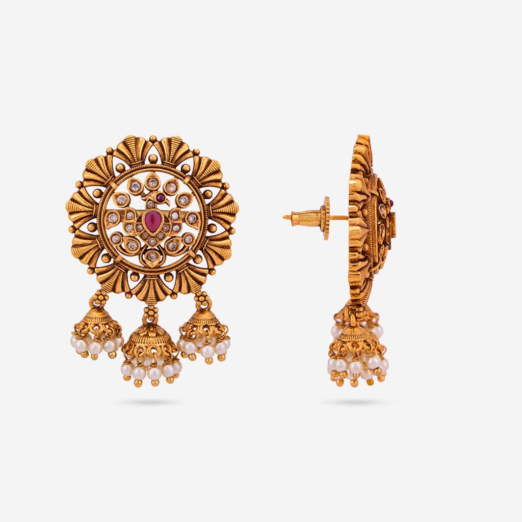 Ruby Gold - Plated Festive Antique Earring - 447557 : 447557