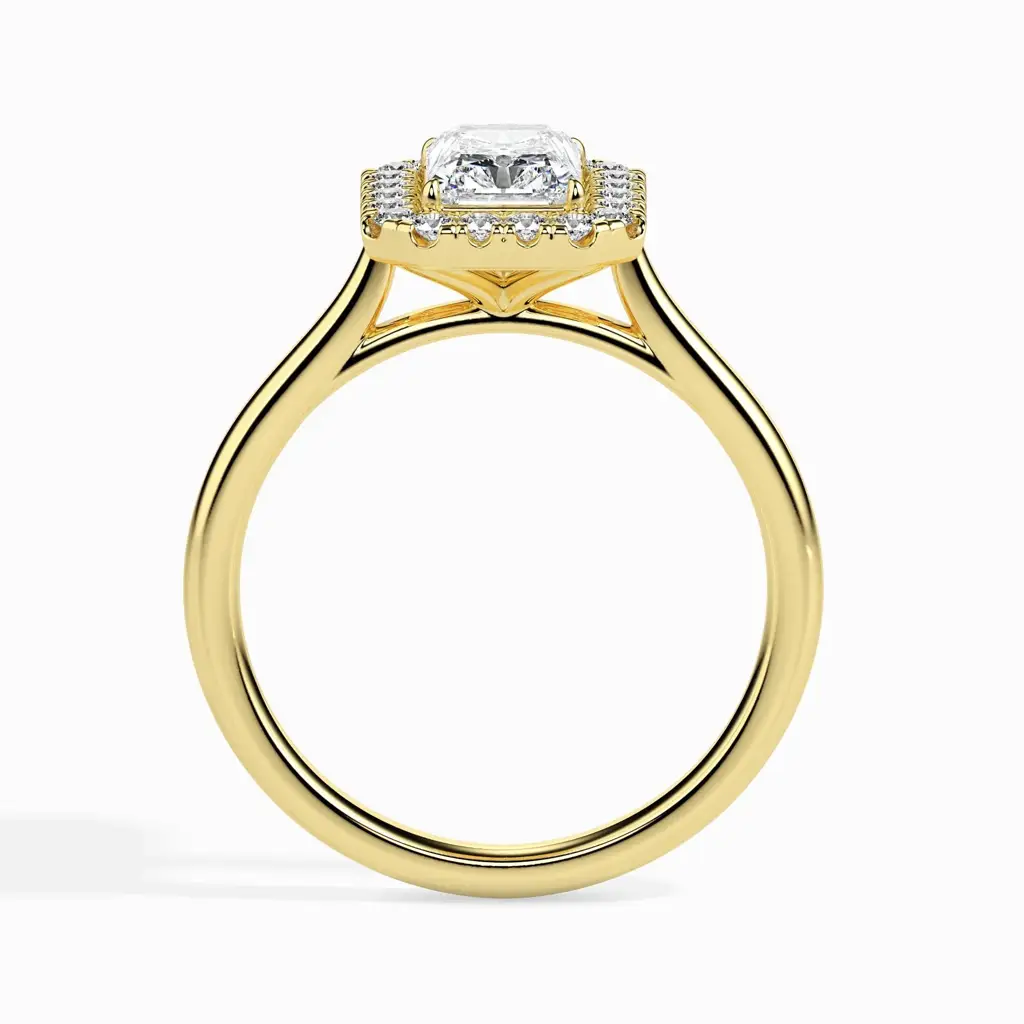 1 Carat Radiant Solitaire Ring With Halo : 09kRoseZNR138F10