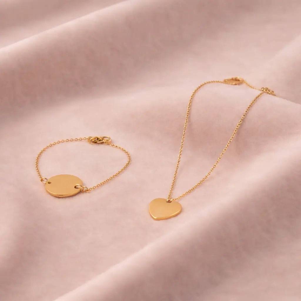 Personalised Jewellery Set Of Necklace And Bracelet : NBC-075-G-1