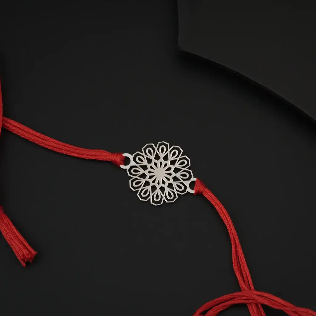 Silver Laser Cut Rakhi : 43065239