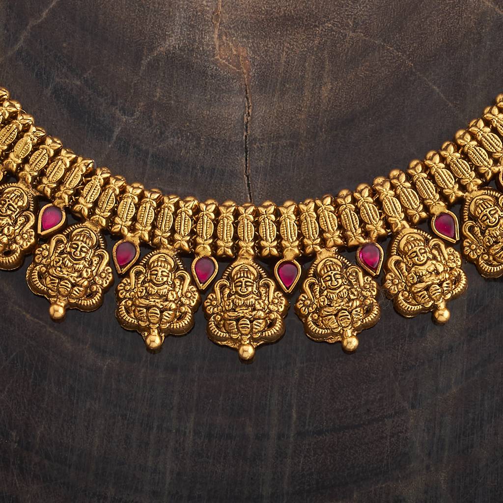 Ruby Gold - Plated Bridesmaid Temple Necklace - 434503 : 434503