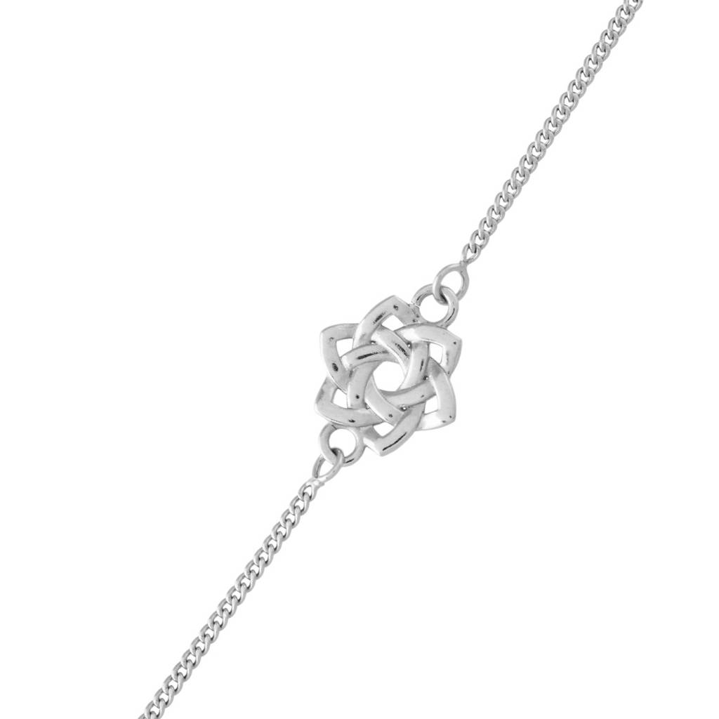 Sterling Silver Knot Bracelet Rakhi With Cubic Zirconia For Him : 8905124531503