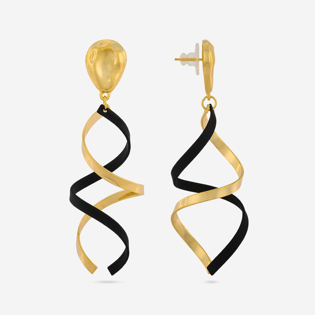 Black Gold - Plated Casual Wear Trendy Earring - 460657 : 460657