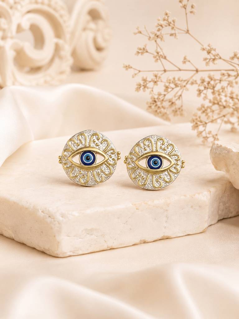Evil Eye Protection Earrings : AN-LJ-SI-0067-DE