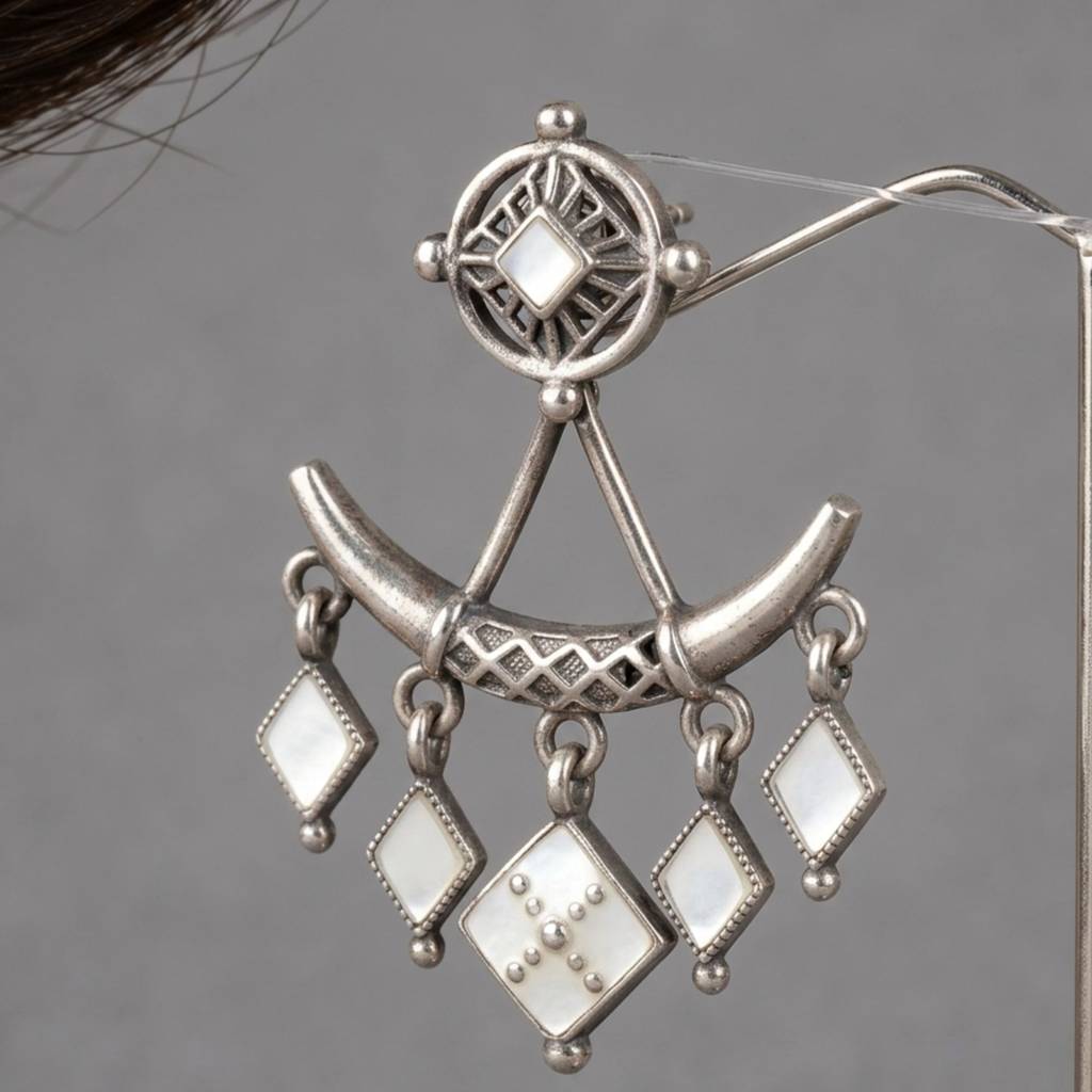 India Unique Meenakari Work Drop And Stud Earrings : DTIND2IN1-01