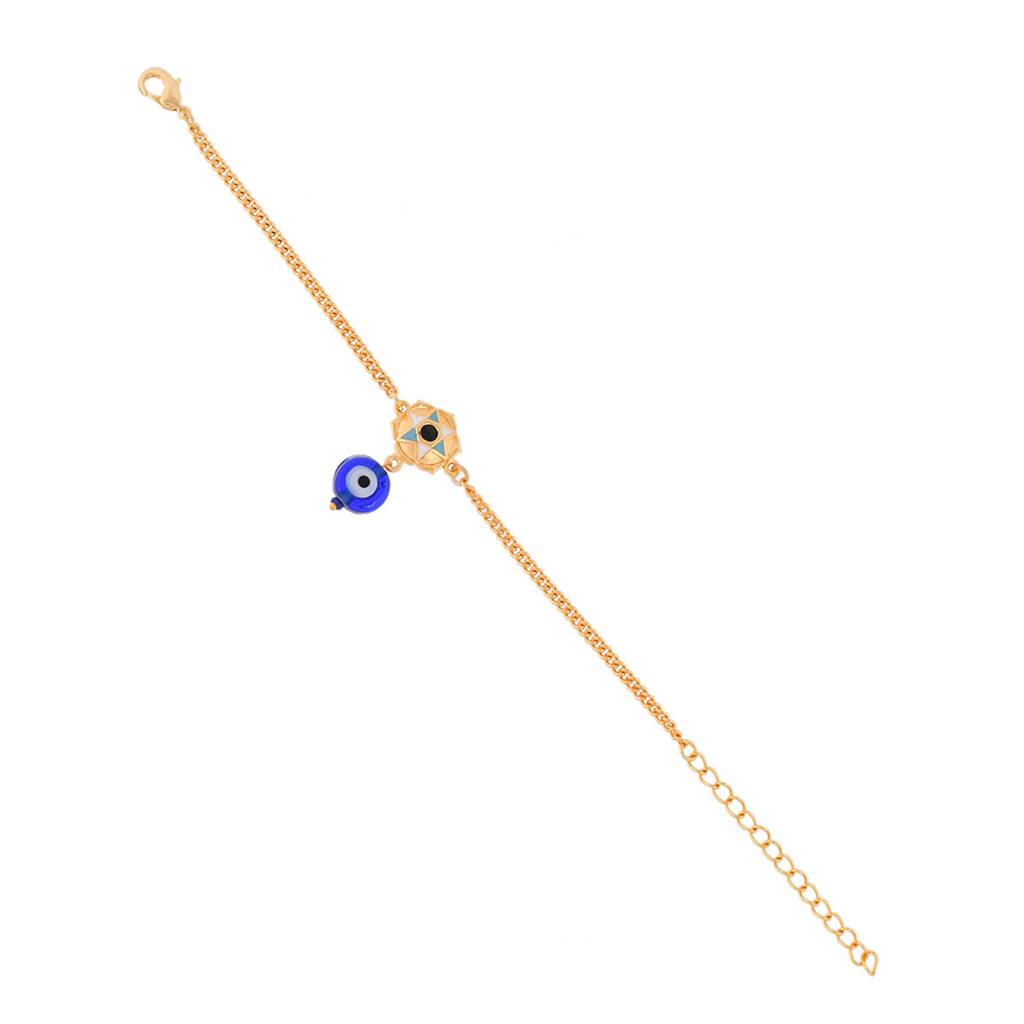 Evil Eye Gold Plated Women Anklets With Motif Design : 8905124479683