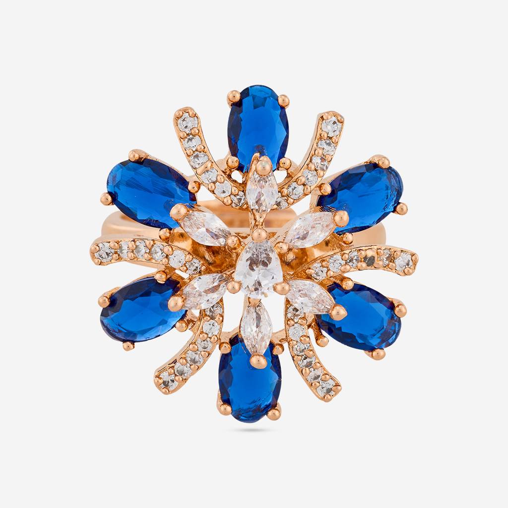 Plated Party Wear Zircon Finger Ring - 469721 : 469723