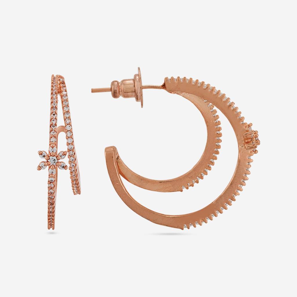 White - Plated Party Wear Zircon Earring - 467256 : 467257