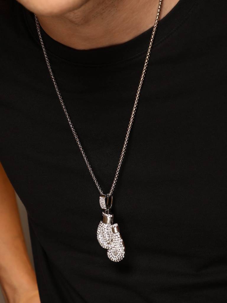 Men'S The Boxing Glove Pendant Necklace - Metallic Silver : FAPD1104