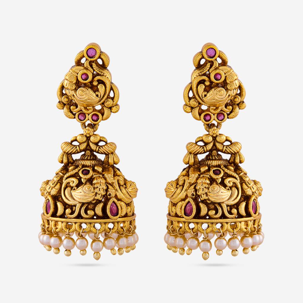 Ruby Gold - Plated Festive Antique Earring - 466754 : 466754