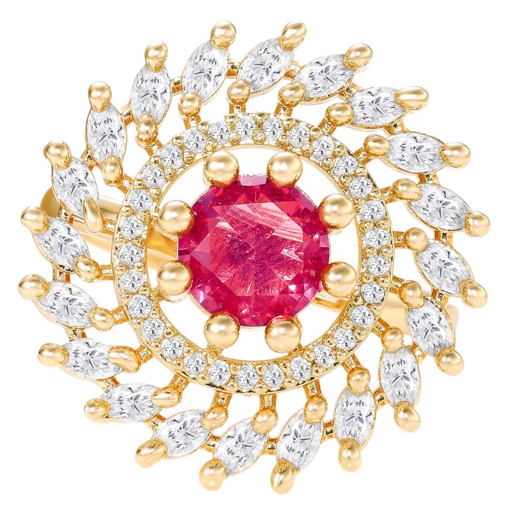 Ethnic Rani Gold Plated Adjustable Fancy Finger Ring For Women : PF04R14GRP