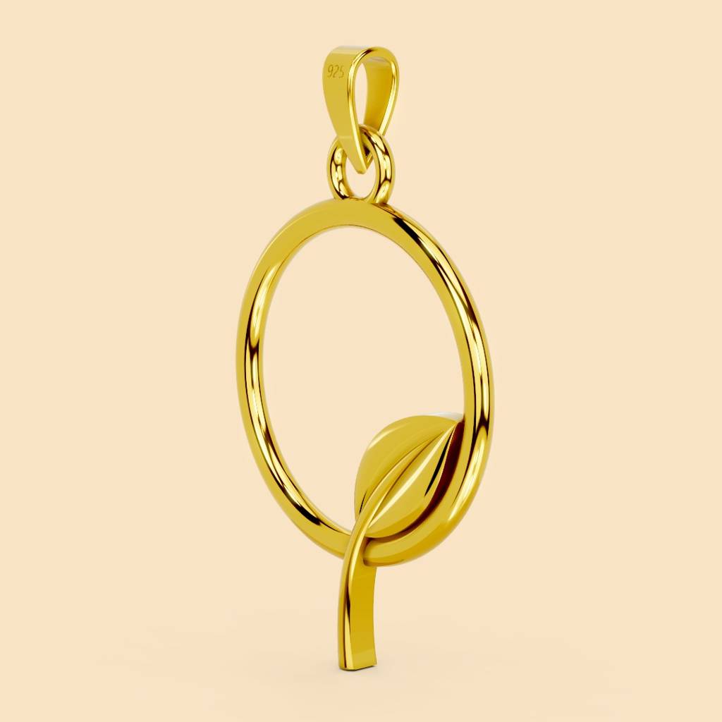 22K Gold Vermeil |Lush Leaf Pendant (Without Chain)| Pure 925 Sterling Silver With The Thickest Gold Layer : TSPN-LUS-22K-13051