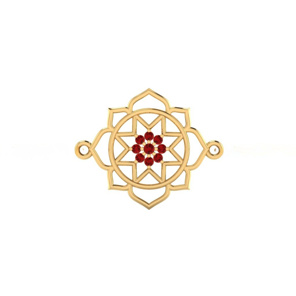 Dincy Floral 925 Sterling Silver Rakhi For Brother : RB-0016
