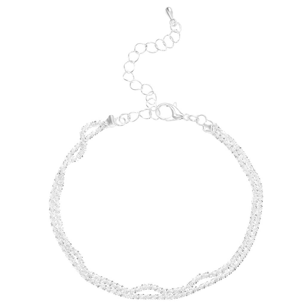 Silver Plated Elegant Necklace Earrings Bracelet Set For Women : PX9N234S