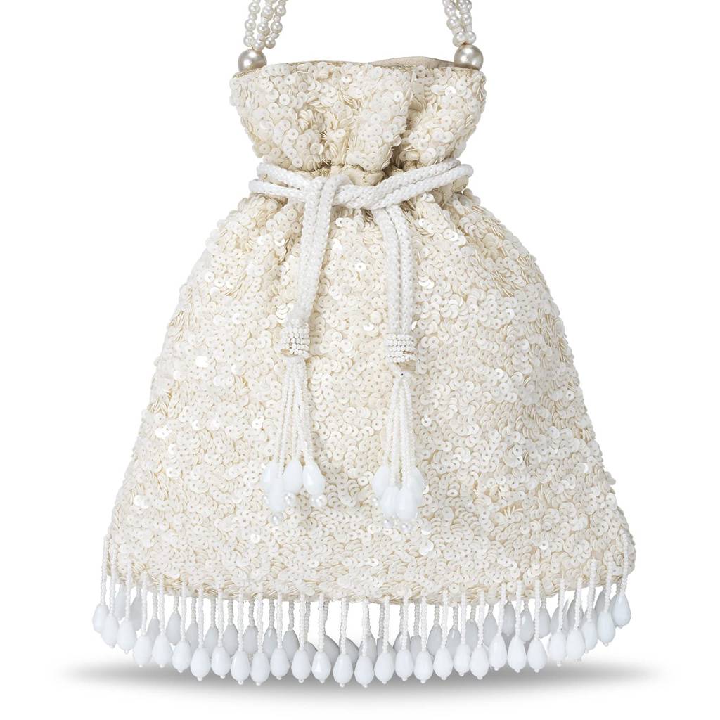 Potli Bags For Women Evening Bag Clutch Ethnic Bride Purse With Drawstring (P15Crm) : P15W