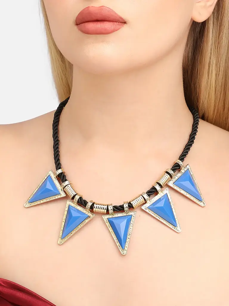 Bray-Black Rope Necklace With Acrylic Stones : SOHNCK3586