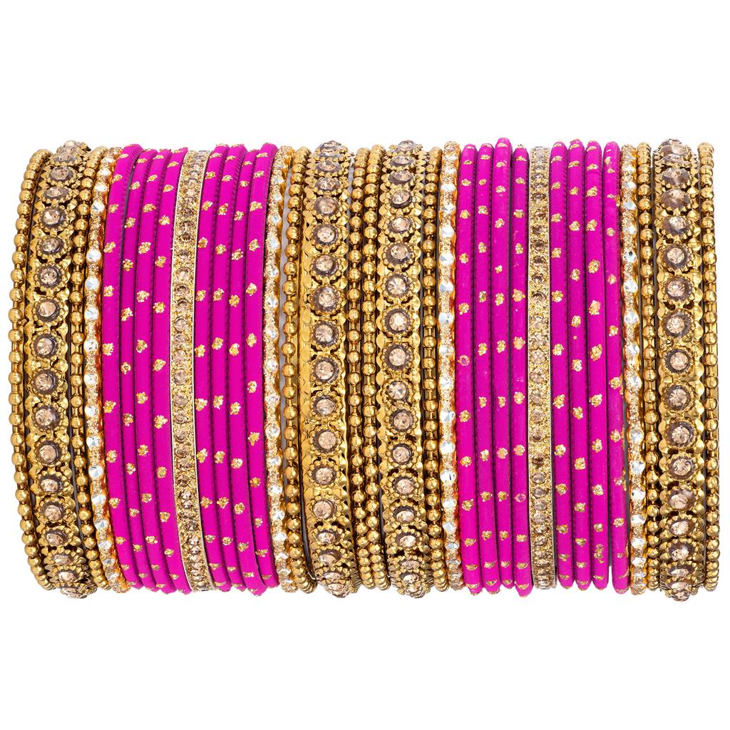 Studded Green Silk Thread Bangles Set Ethnic Jewellery For Women : PF51B84RP