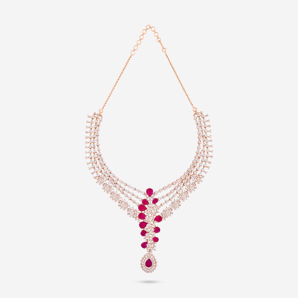 Party Wear Zircon Necklace - 462946 : 462946