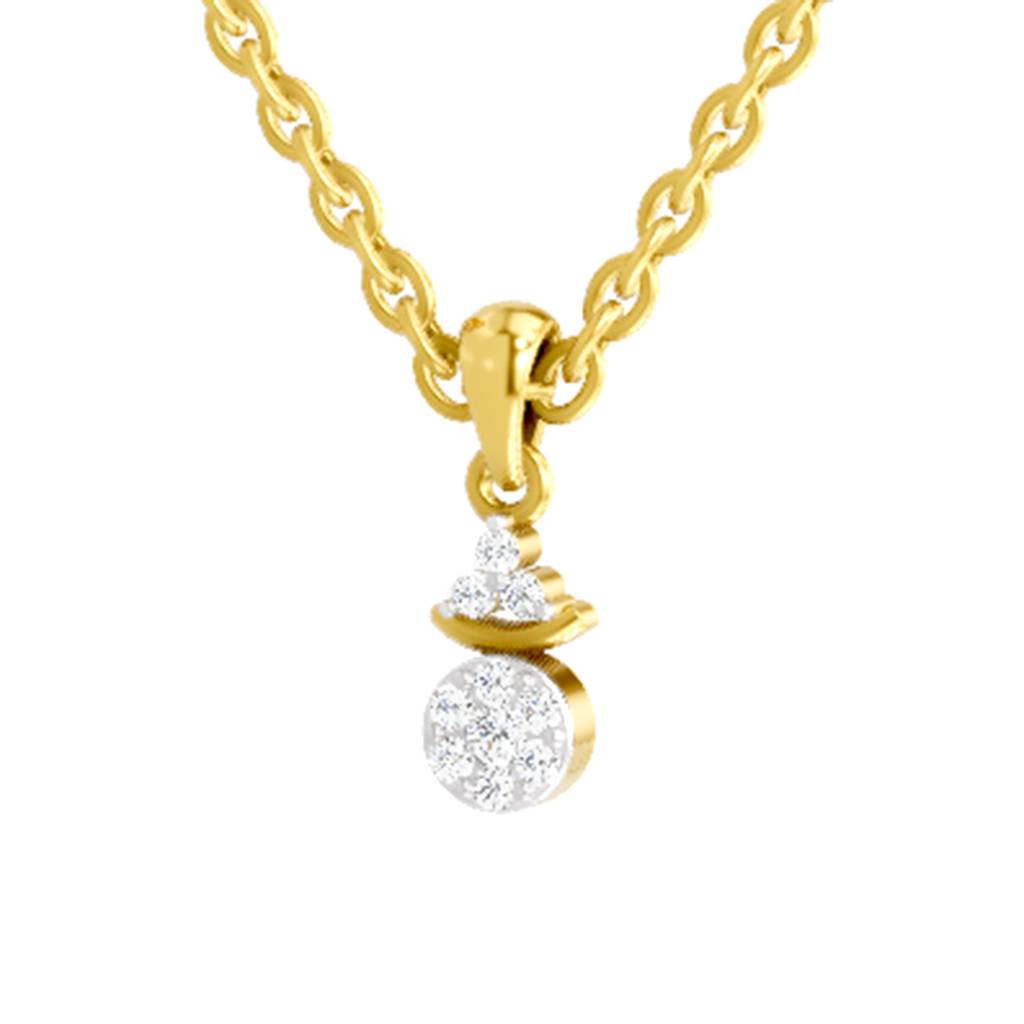 Lab Grown Diamond 0.09 Carat Pendant 14K : SPP16371-PD-14KY-009CT