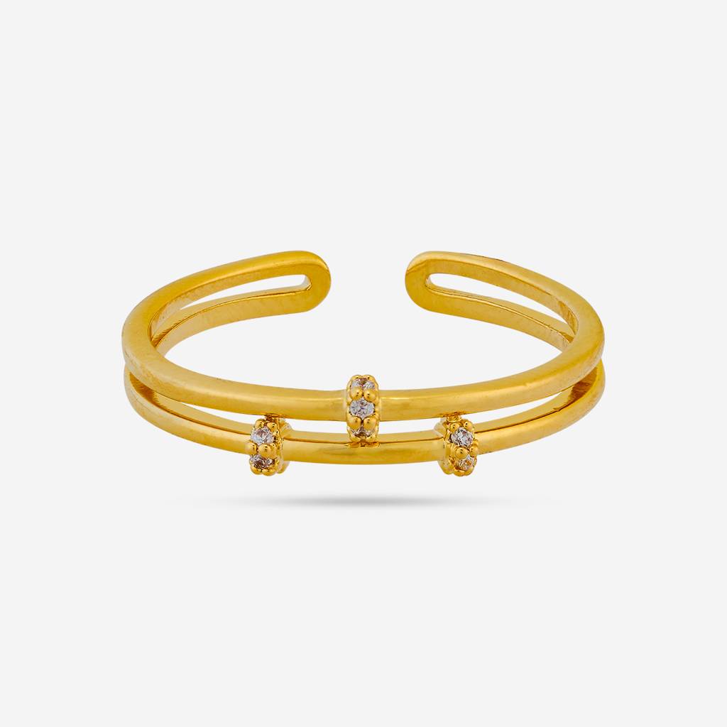 White Gold - Plated Casual Wear Trendy Zircon Finger Ring - 445316 : 445316