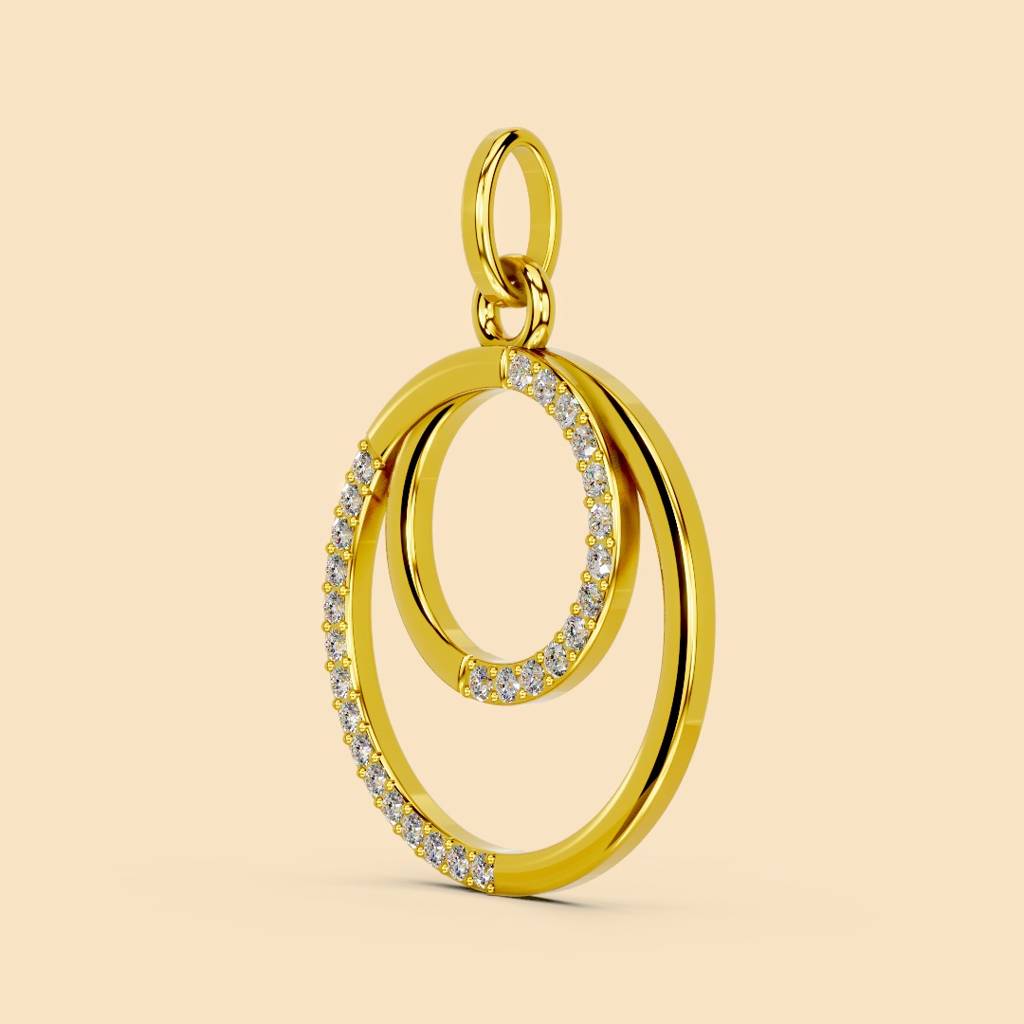22K Gold Vermeil |Lunar Arc Pendant (Without Chain)| Pure 925 Sterling Silver With The Thickest Gold Layer : TSPN-LUN--22K-13060