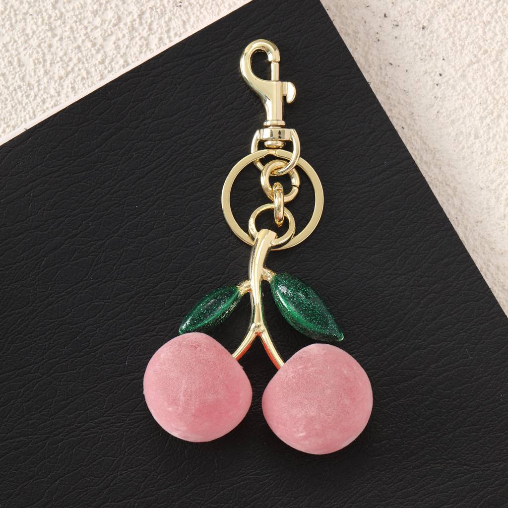 Frosted Pink Cherry Bag Charm For Girls : C-BG-0067-G-PK