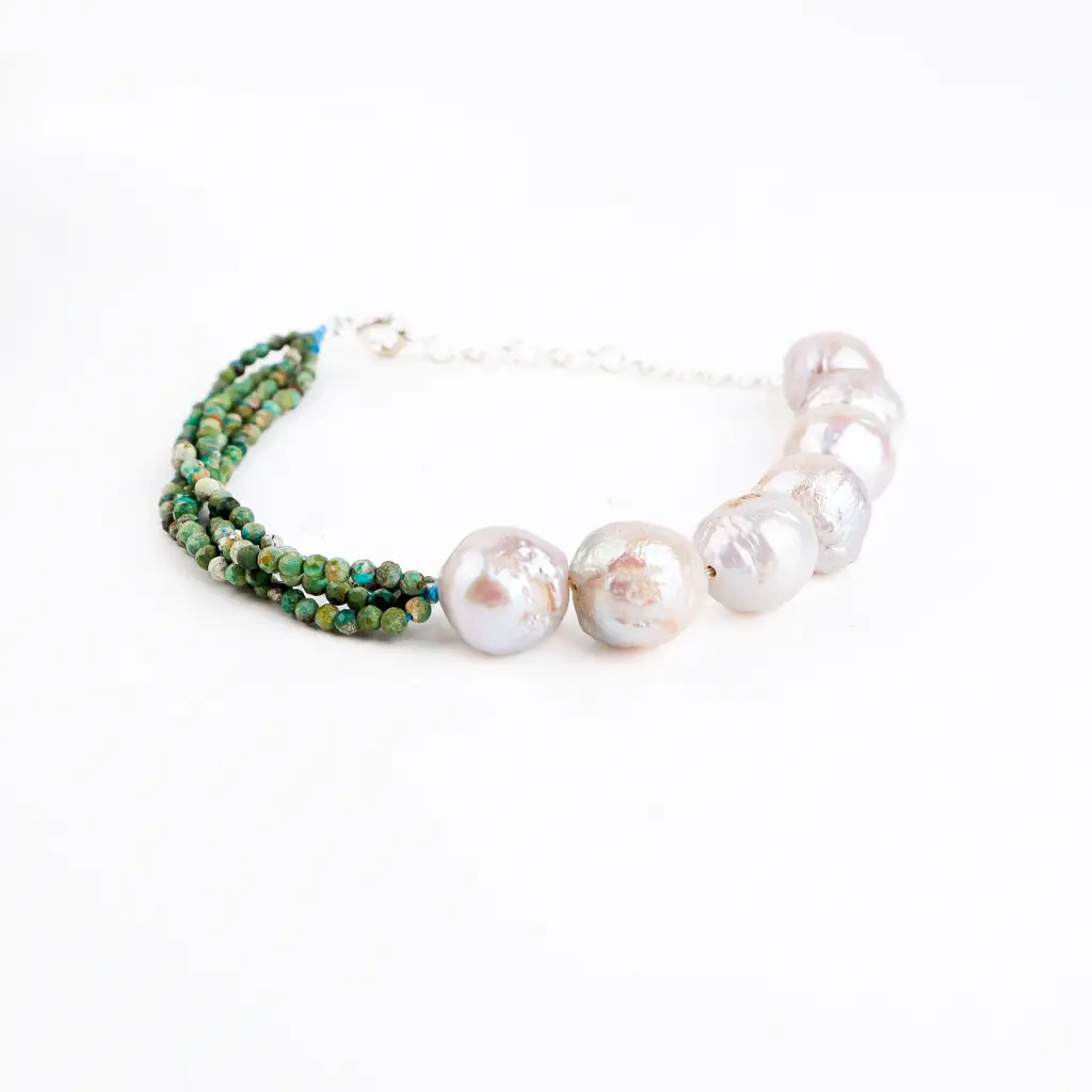 Firoza & Fresh Water Pearl Bracelet : 91970967