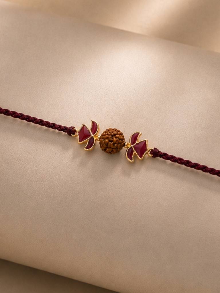 Rudraksha Lotus Rakhi : YI24A1010A