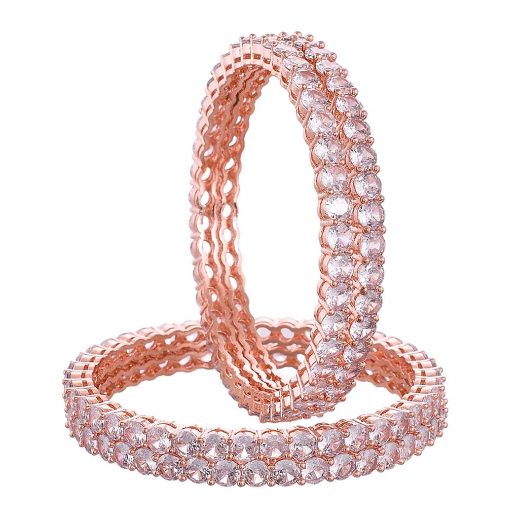 Sparkling Elegance 4-Prong Setting Round Cut Cz Bracelets : 8905124523171