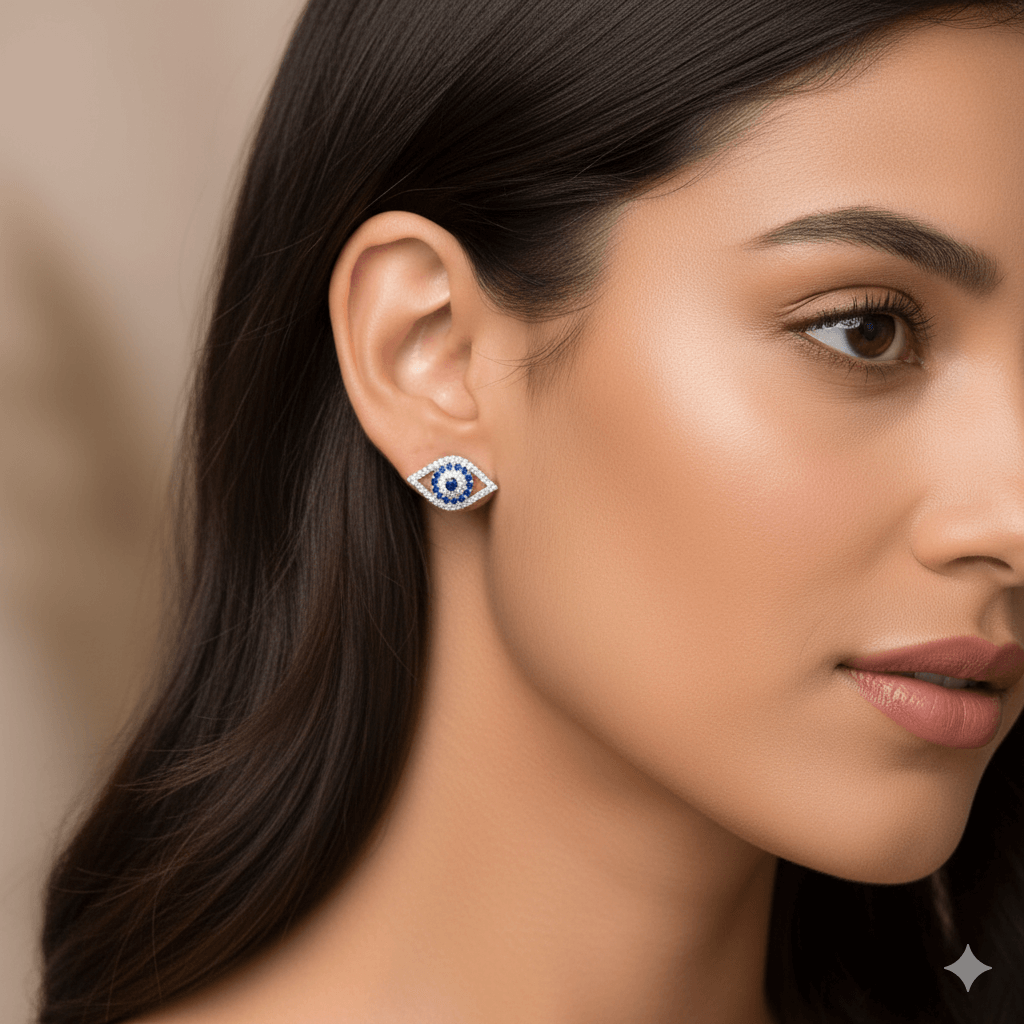 Blue Evil Eye Earring : ES012-BlueEvilEyeEarring