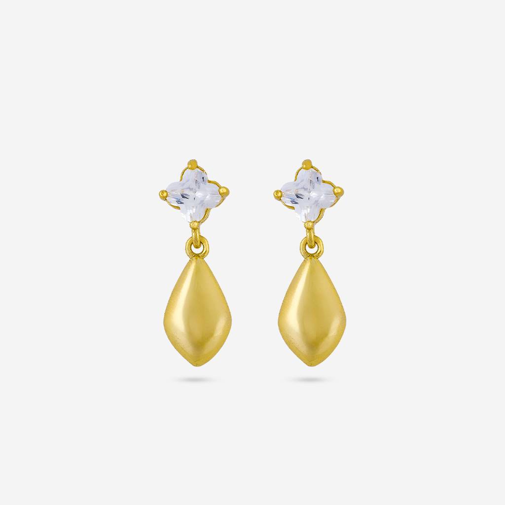 White Gold - Plated Casual Wear Trendy Zircon Earring - 460393 : 460393