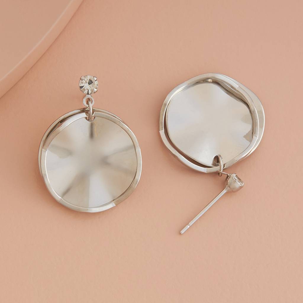 White Rhodium - Plated Casual Wear Trendy Earring - 438192 : 438192
