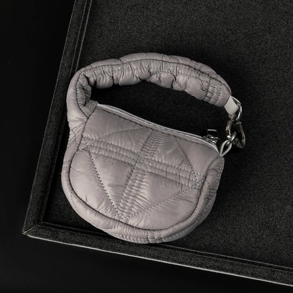 Mini Quilted Puff Bag Charm : C-BG-0091-GY